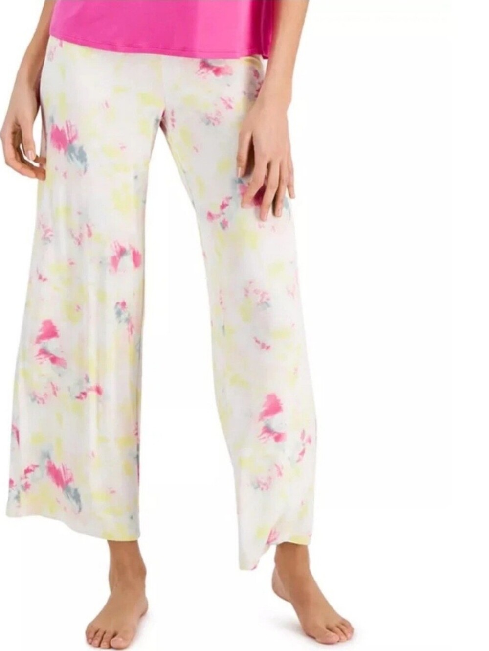 INC International Concepts Intimates Tie Dye Wide Leg Lounge Pants Large NWT